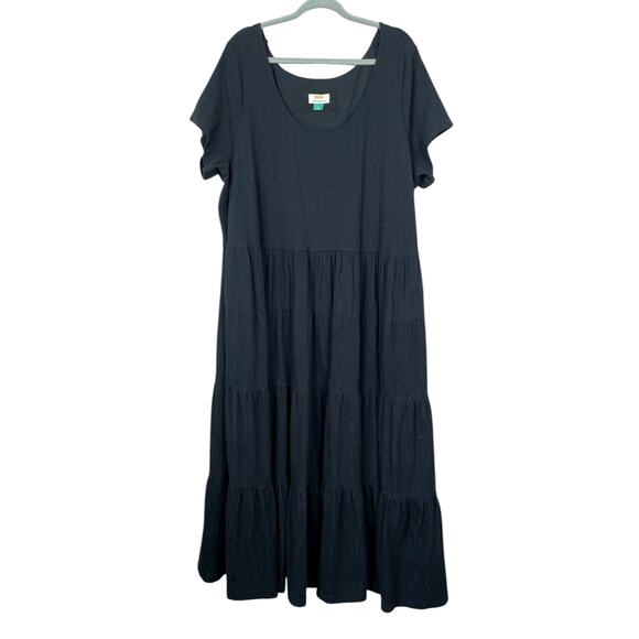 Maeve Anthropologie Gillian Tiered Maxi Dress Black 3X Casual Boho Romantic - Picture 5 of 15